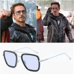 Lunettes de soleil Iron Man Tony Stark, verres bleus de couleur