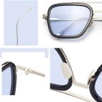 Lunettes de soleil Iron Man Tony Stark, verres bleus de couleur