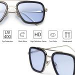 Lunettes de soleil Iron Man Tony Stark, verres bleus de couleur